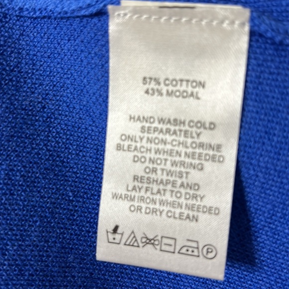 Foxcroft Cornflower Blue Open Front Cardigan with Fringe Hem  M - Picture 5 of 6